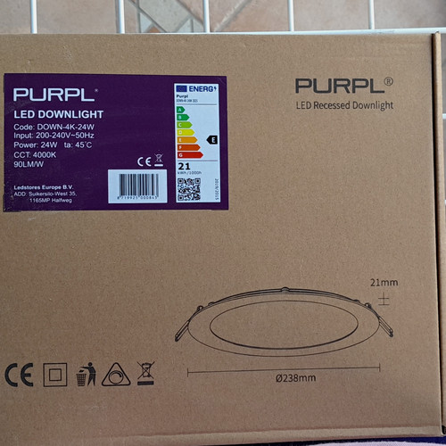 Purpl led einbaudownlight 24w - einbaudownlight,
