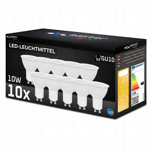 10er set led gu10 10w - 10er,